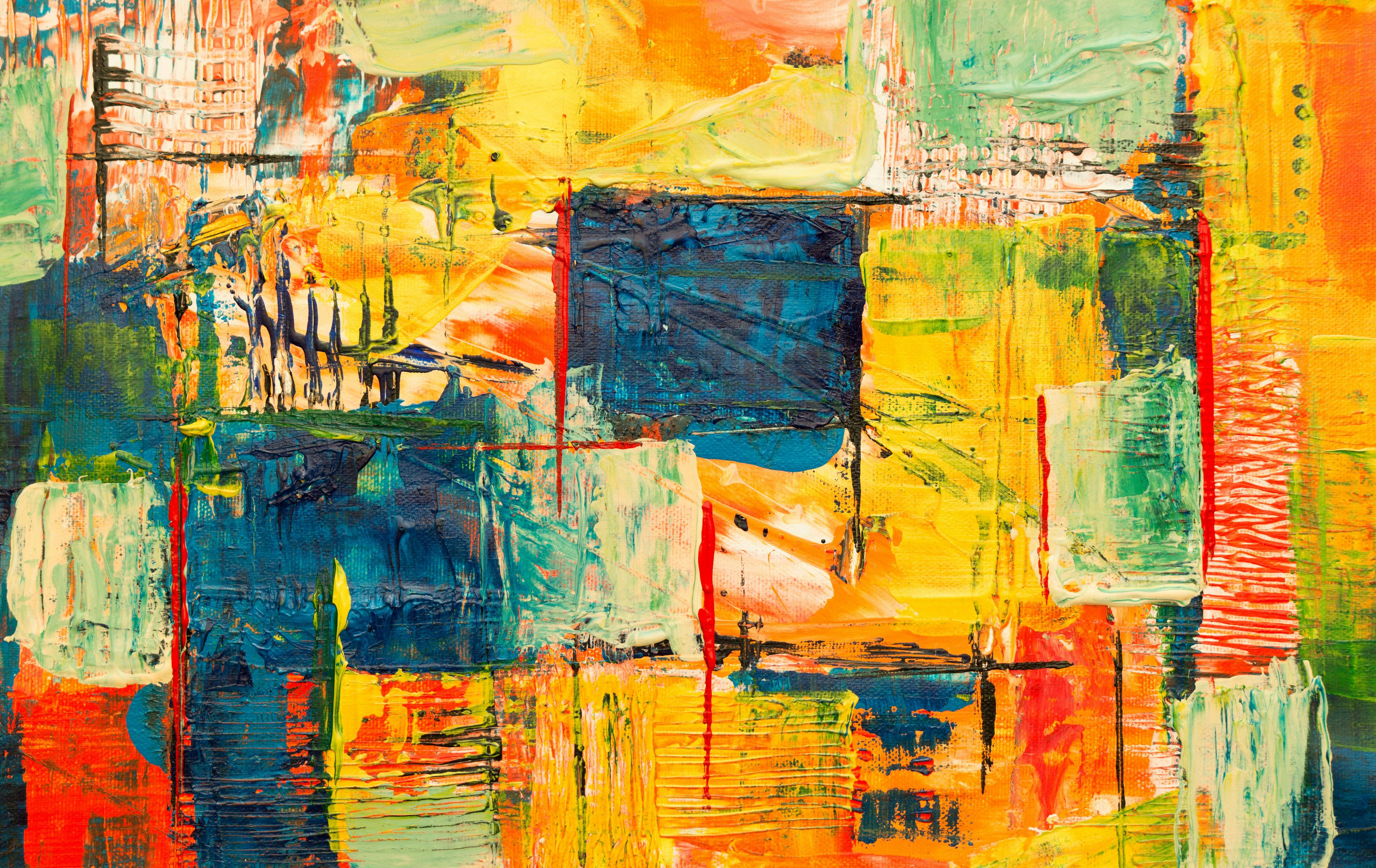 Abstract painting and fine art piece in Coronado real estate home for sale