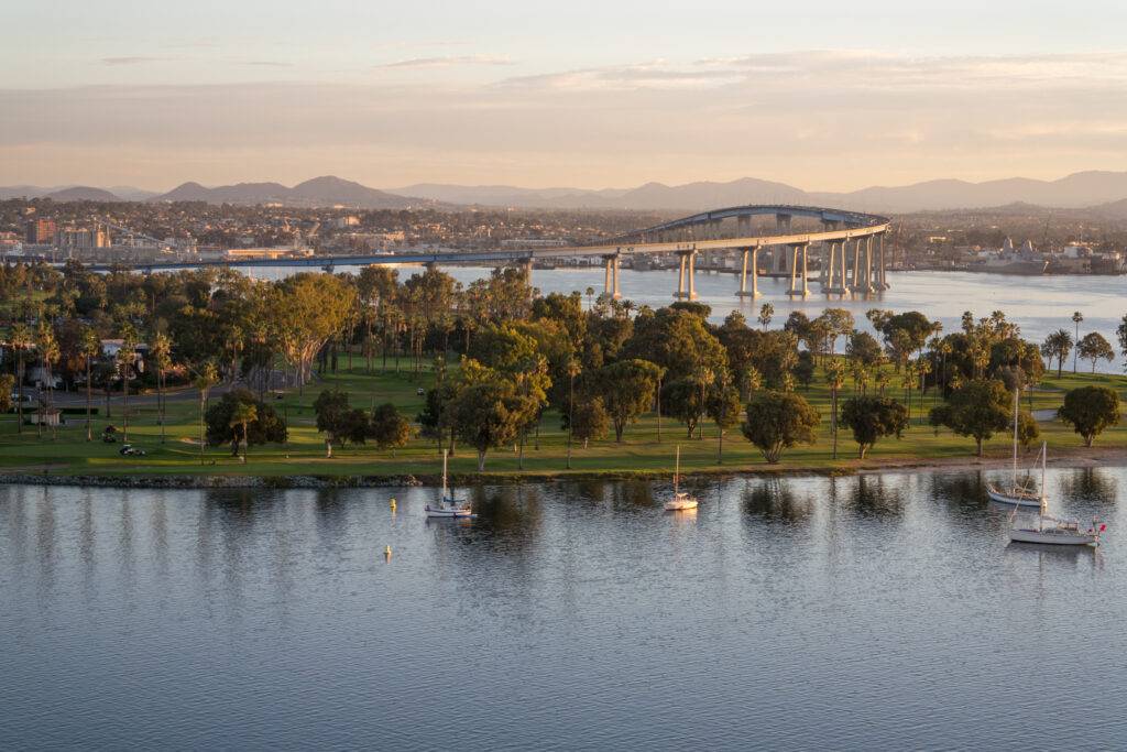 Coronado bridge and San Diego Bay