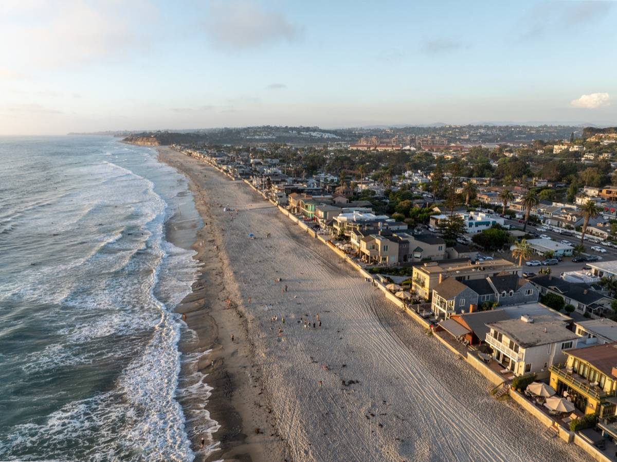 Aerial view of the best Coronado beachfront properties presented by top local Realtor Whitney Benzian